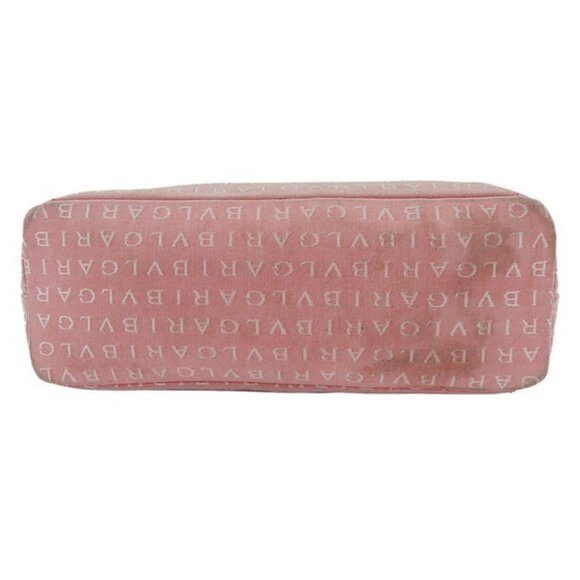 BVLGARI Tote Bag Logomania Beige Canvas x Leather Authentic Used - Picture 3 of 10